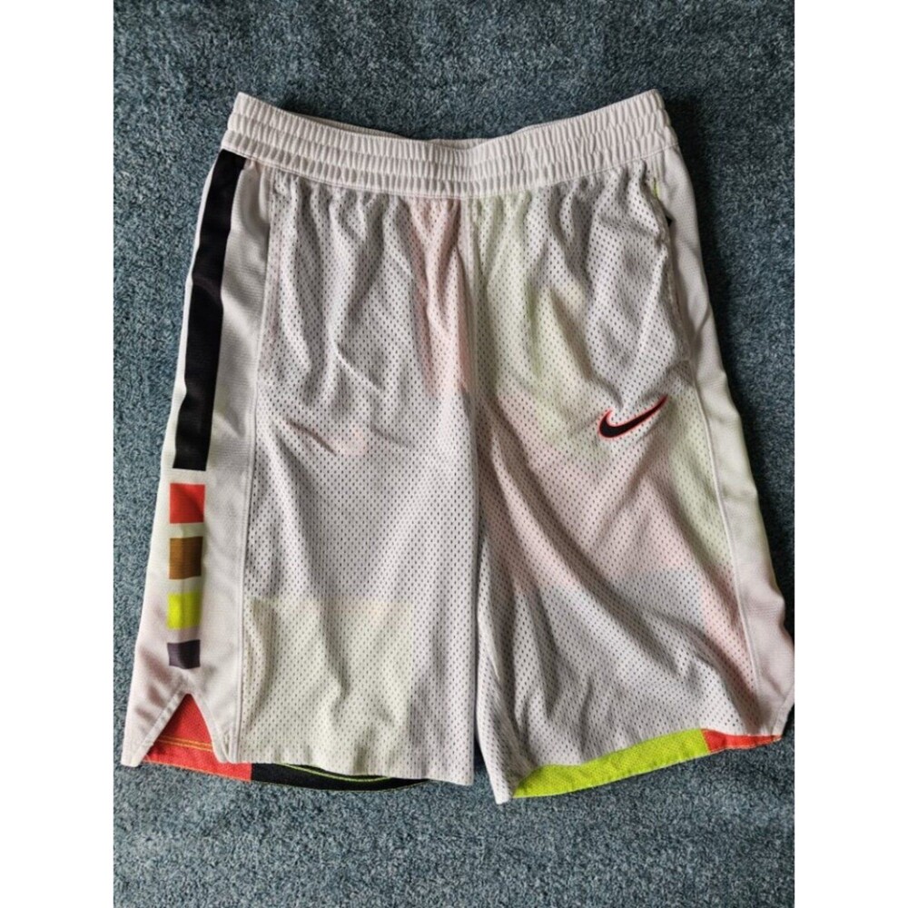 Nike Dri-FIT Reversible Basketball Shorts Youth XL White Neon Athletic Mesh